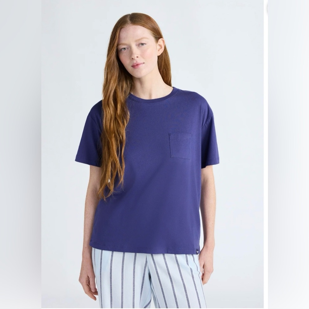 Joysoun Peri Night Blue Short Sleeve Pull On Sleep Lounge T-Shirt